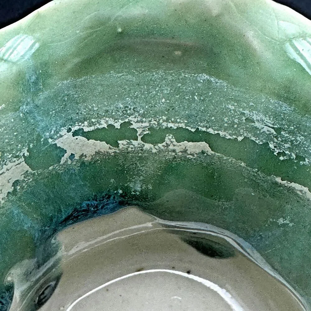 Planter Vase Art Pottery Frog Drip Glaze Coastal Studio Ceramic Sculptural Decor